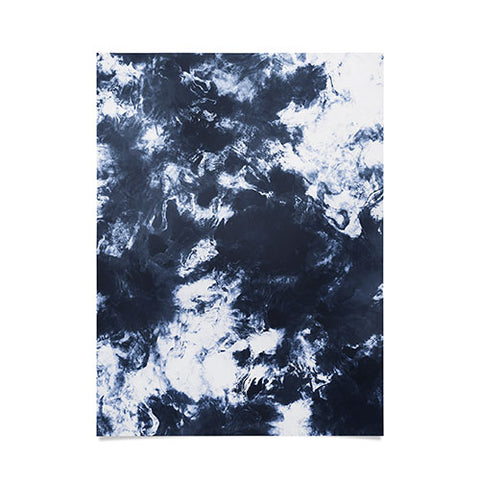 Marta Barragan Camarasa Dark blue watercolor stains 22 Poster