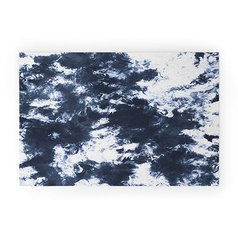 Marta Barragan Camarasa Dark blue watercolor stains 22 Welcome Mat