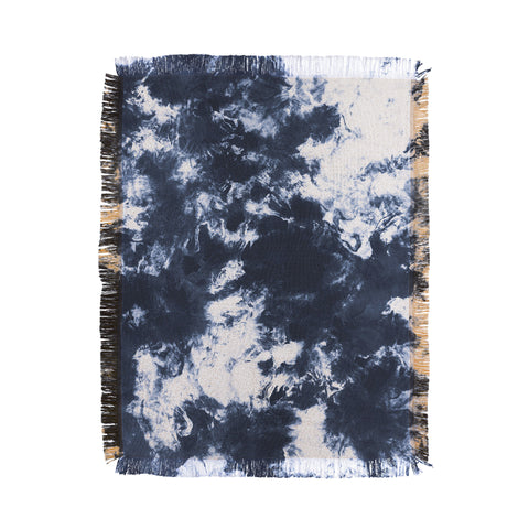 Marta Barragan Camarasa Dark blue watercolor stains 22 Throw Blanket