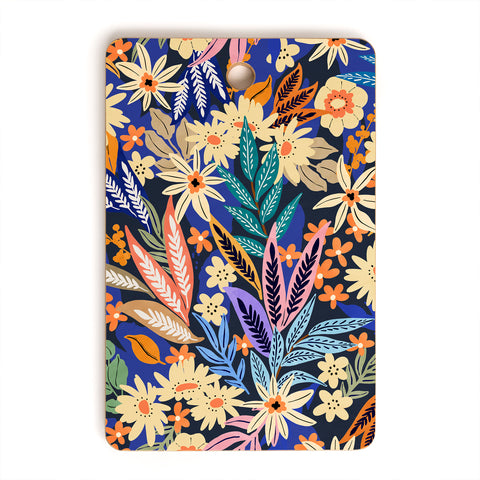 Marta Barragan Camarasa Dark flowered blooms colorful Cutting Board Rectangle