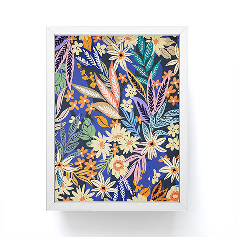Marta Barragan Camarasa Dark flowered blooms colorful Framed Mini Art Print