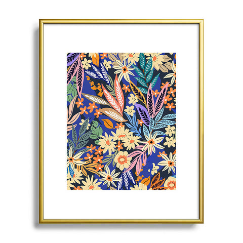 Marta Barragan Camarasa Dark flowered blooms colorful Metal Framed Art Print