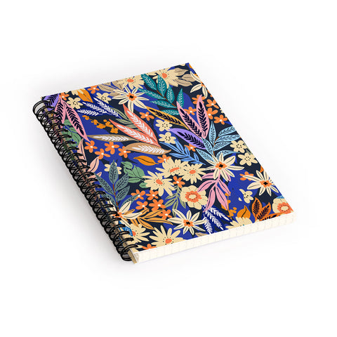 Marta Barragan Camarasa Dark flowered blooms colorful Spiral Notebook