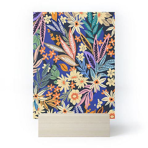 Marta Barragan Camarasa Dark flowered blooms colorful Mini Art Print