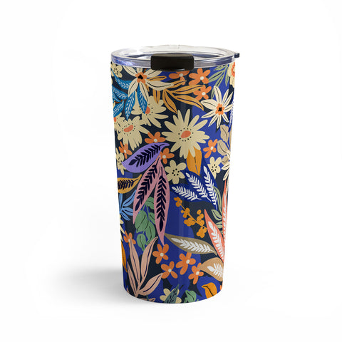 Marta Barragan Camarasa Dark flowered blooms colorful Travel Mug