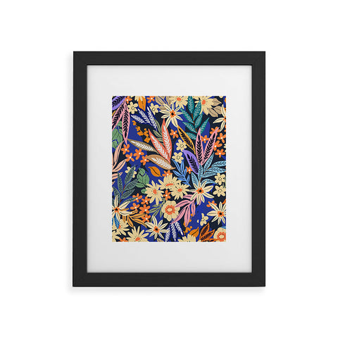 Marta Barragan Camarasa Dark flowered blooms colorful Framed Art Print