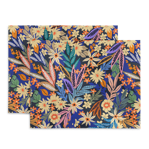 Marta Barragan Camarasa Dark flowered blooms colorful Placemat