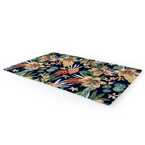Marta Barragan Camarasa Dark nice floral jungle DP1 Area Rug