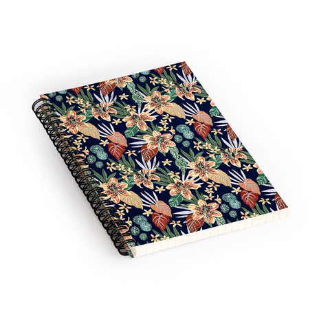 Marta Barragan Camarasa Dark nice floral jungle DP1 Spiral Notebook