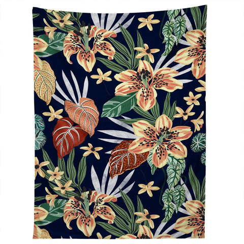 Marta Barragan Camarasa Dark nice floral jungle DP1 Tapestry