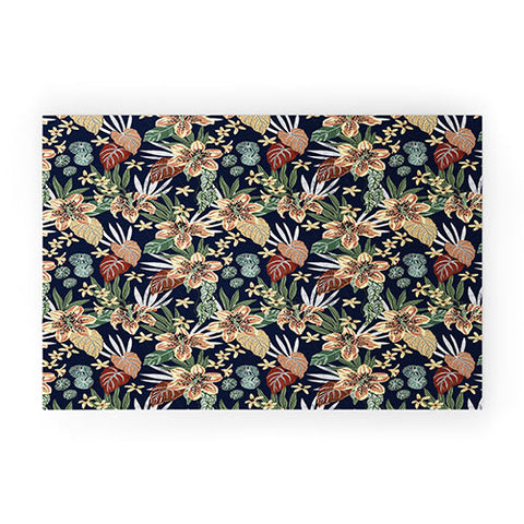 Marta Barragan Camarasa Dark nice floral jungle DP1 Welcome Mat