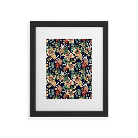 Marta Barragan Camarasa Dark nice floral jungle DP1 Framed Art Print
