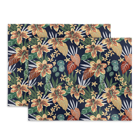Marta Barragan Camarasa Dark nice floral jungle DP1 Placemat