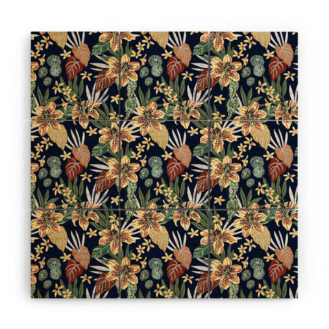 Marta Barragan Camarasa Dark nice floral jungle DP1 Wood Wall Mural