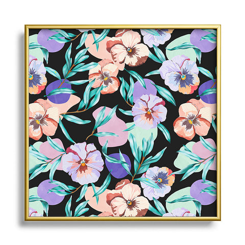 Marta Barragan Camarasa Dark nice tropical garden B Square Metal Framed Art Print