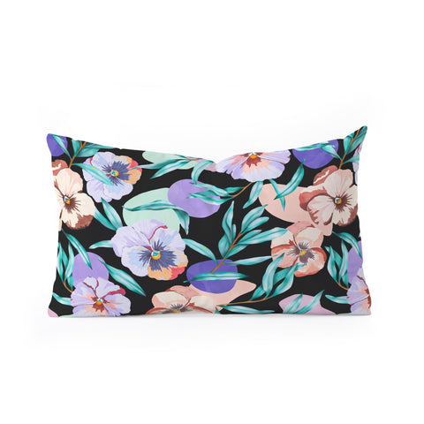 Marta Barragan Camarasa Dark nice tropical garden B Oblong Throw Pillow