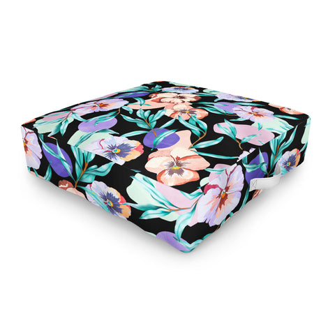 Marta Barragan Camarasa Dark nice tropical garden B Outdoor Floor Cushion