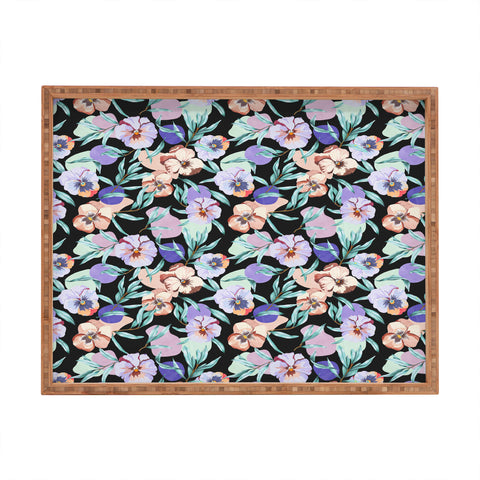 Marta Barragan Camarasa Dark nice tropical garden B Rectangular Tray