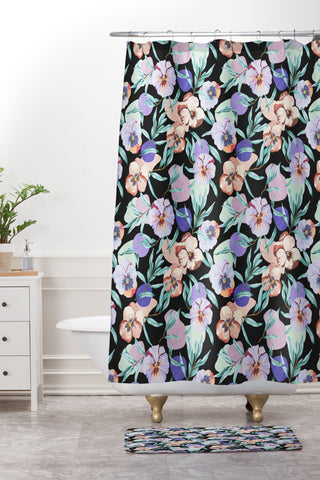 Marta Barragan Camarasa Dark nice tropical garden B Shower Curtain And Mat