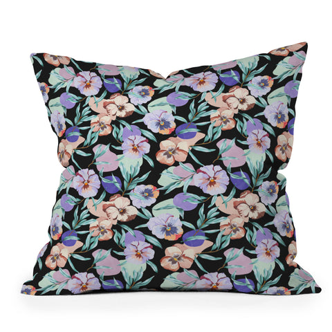 Marta Barragan Camarasa Dark nice tropical garden B Throw Pillow