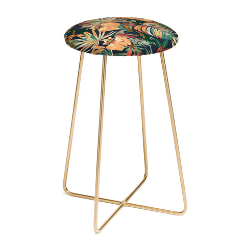 Marta Barragan Camarasa Dark tropical botanical wild A Counter Stool