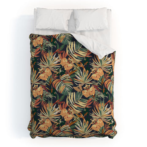 Marta Barragan Camarasa Dark tropical botanical wild A Duvet Cover