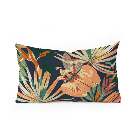 Marta Barragan Camarasa Dark tropical botanical wild A Oblong Throw Pillow