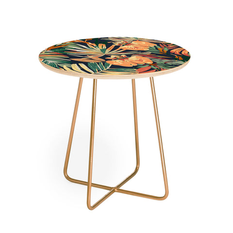 Marta Barragan Camarasa Dark tropical botanical wild A Round Side Table