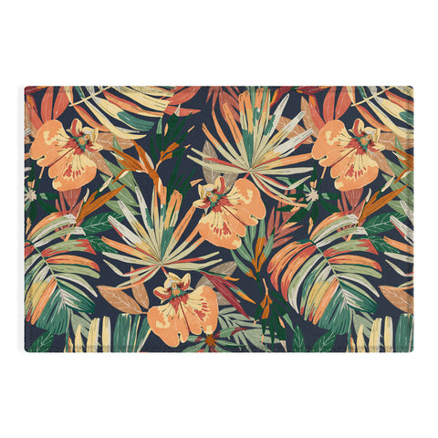 Marta Barragan Camarasa Dark tropical botanical wild A Outdoor Rug