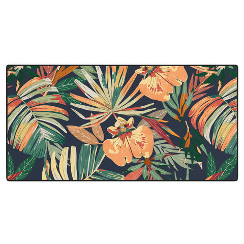 Marta Barragan Camarasa Dark tropical botanical wild A Desk Mat