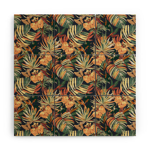 Marta Barragan Camarasa Dark tropical botanical wild A Wood Wall Mural