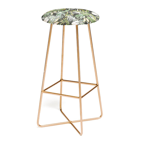 Marta Barragan Camarasa Dark watercolor jungle 1 Bar Stool