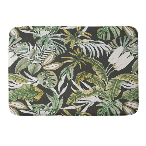 Marta Barragan Camarasa Dark watercolor jungle 1 Memory Foam Bath Mat