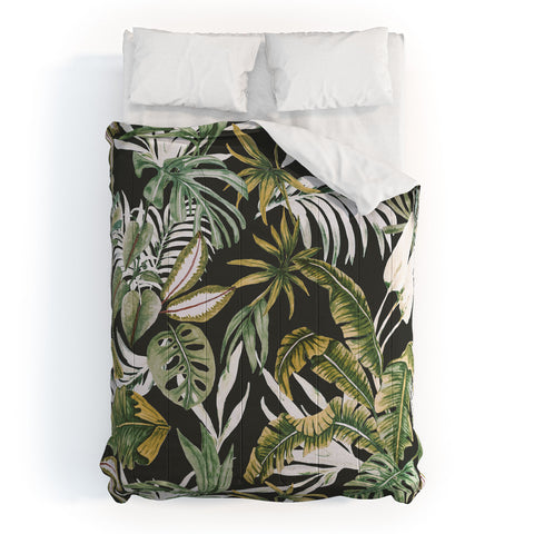 Marta Barragan Camarasa Dark watercolor jungle 1 Comforter