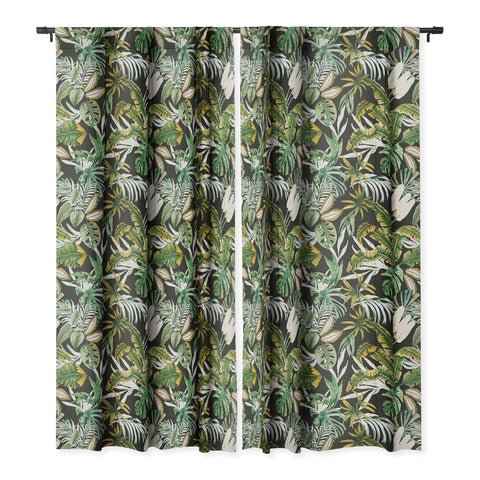 Marta Barragan Camarasa Dark watercolor jungle 1 Blackout Window Curtain
