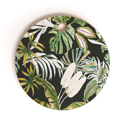 Marta Barragan Camarasa Dark watercolor jungle 1 Cutting Board Round