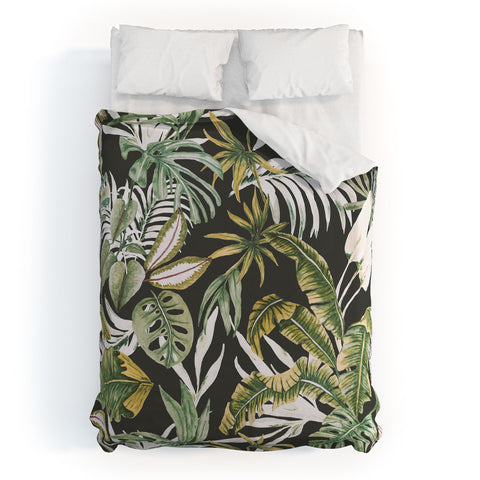 Marta Barragan Camarasa Dark watercolor jungle 1 Duvet Cover