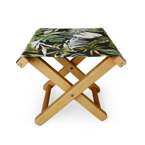 Marta Barragan Camarasa Dark watercolor jungle 1 Folding Stool