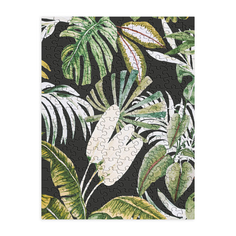 Marta Barragan Camarasa Dark watercolor jungle 1 Puzzle