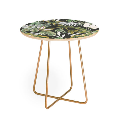 Marta Barragan Camarasa Dark watercolor jungle 1 Round Side Table