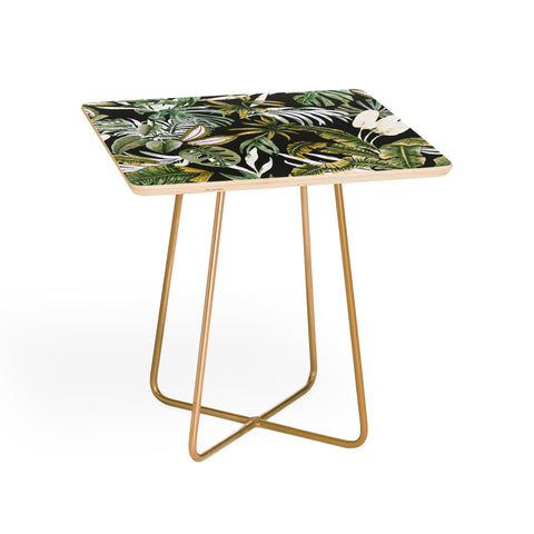 Marta Barragan Camarasa Dark watercolor jungle 1 Side Table