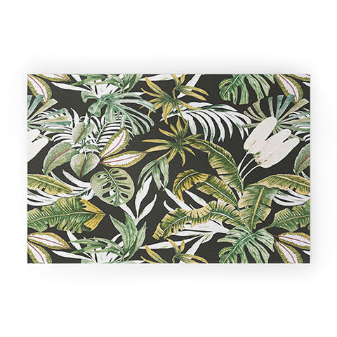 Marta Barragan Camarasa Dark watercolor jungle 1 Welcome Mat