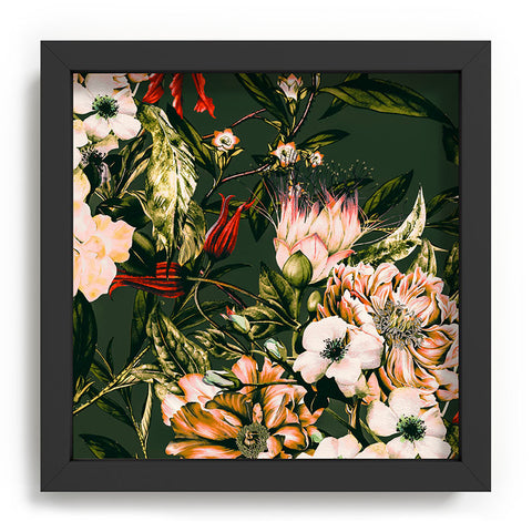 Marta Barragan Camarasa Dark wild floral 03 Recessed Framing Square