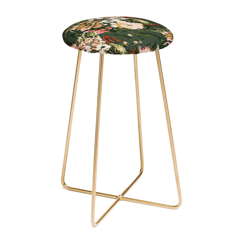 Marta Barragan Camarasa Dark wild floral 03 Counter Stool