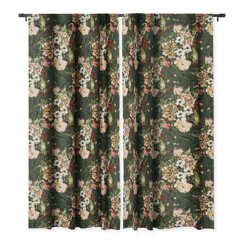 Marta Barragan Camarasa Dark wild floral 03 Blackout Window Curtain