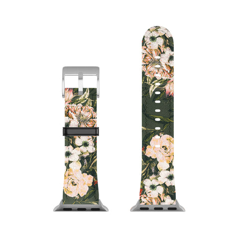 Marta Barragan Camarasa Dark wild floral 03 Apple Watch Band