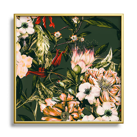 Marta Barragan Camarasa Dark wild floral 03 Square Metal Framed Art Print