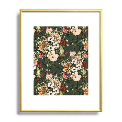 Marta Barragan Camarasa Dark wild floral 03 Metal Framed Art Print