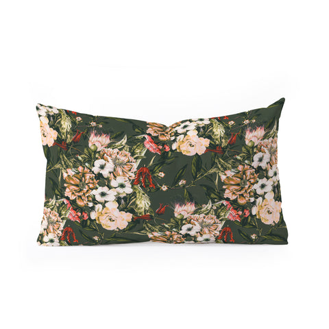 Marta Barragan Camarasa Dark wild floral 03 Oblong Throw Pillow