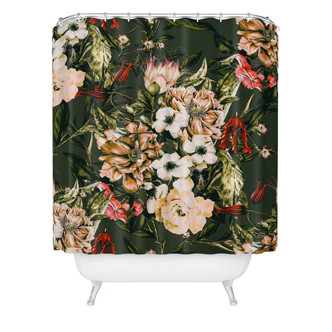 Marta Barragan Camarasa Dark wild floral 03 Shower Curtain